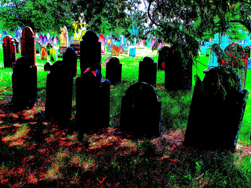Another Day, graveyard, headstones, graves, cemetery, HD wallpaper