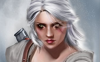 Wallpaper eyes, look, art, the enchantress, Witcher 3: Wild Hunt, Yennefer  of Vengerberg, Yennefer of Vengerberg, violet for mobile and desktop,  section игры, resolution 2480x1816 - download