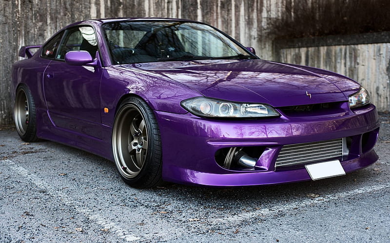 Nissan Silvia S15, purple sports coupe, tuning Silvia, purple Silvia S15, Japanese sports cars, Spec-R, JDM, Nissan, HD wallpaper