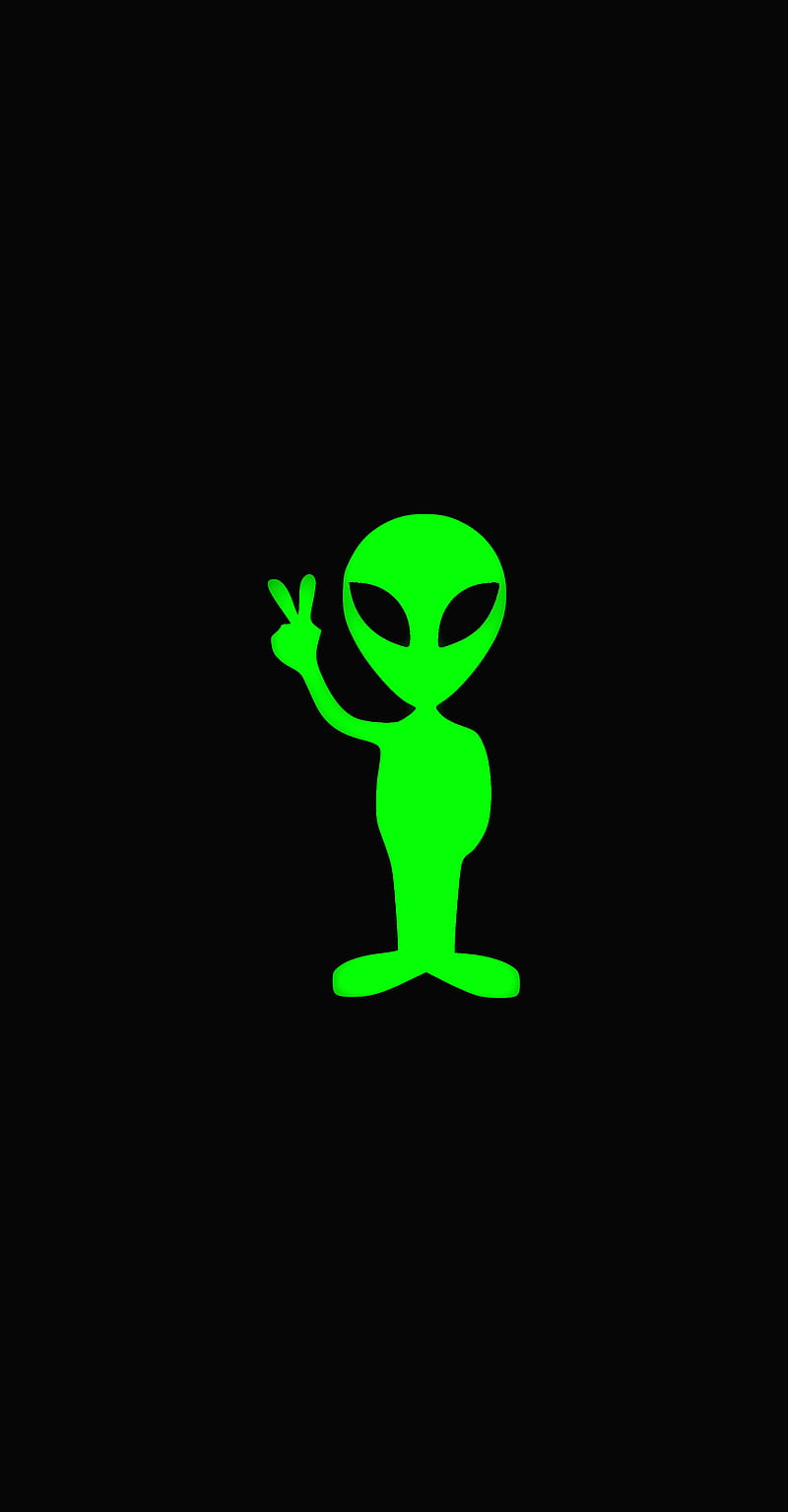 Alien, alien, art, cartoon, peace, HD phone wallpaper | Peakpx