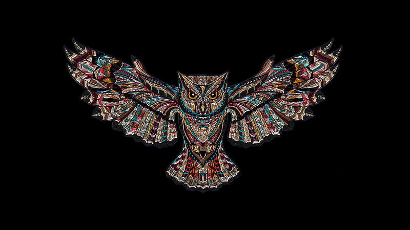 Owl Art, artistic, owl, art, folk art, bird, Firefox Persona theme, HD wallpaper