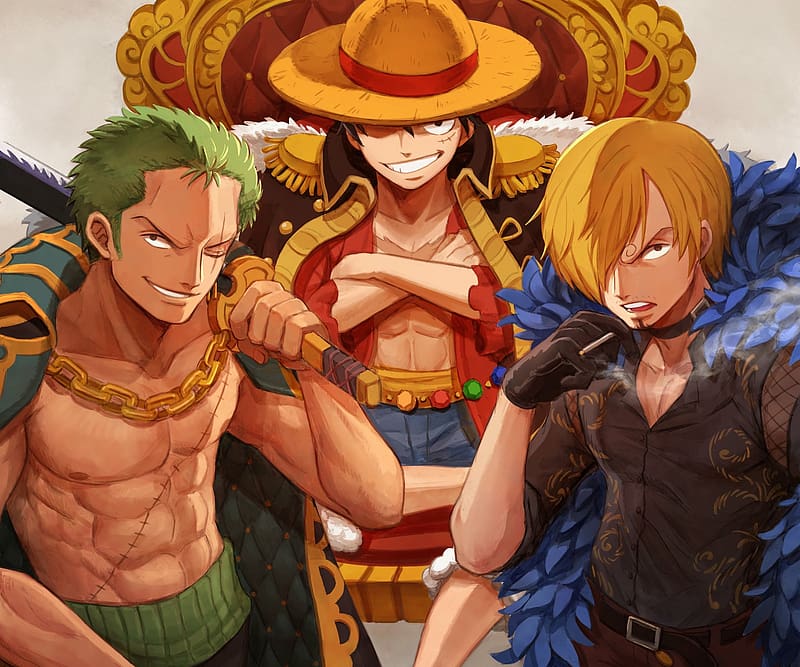 Anime, One Piece, Roronoa Zoro, Monkey D Luffy, Sanji (One Piece), One Piece: Two Years Later, HD wallpaper