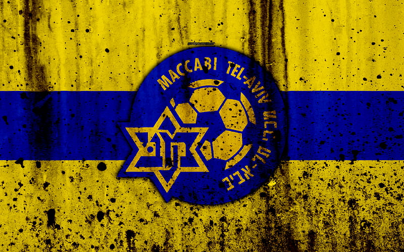 FC Maccabi Tel Aviv, grunge, Ligat haAl, logo, football club, Israel, Maccabi  Tel Aviv, HD wallpaper | Peakpx