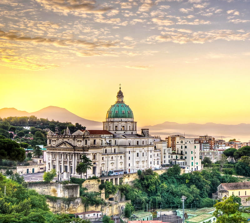 Naples, church, italy, napoli, roman, tourism, travel, HD wallpaper