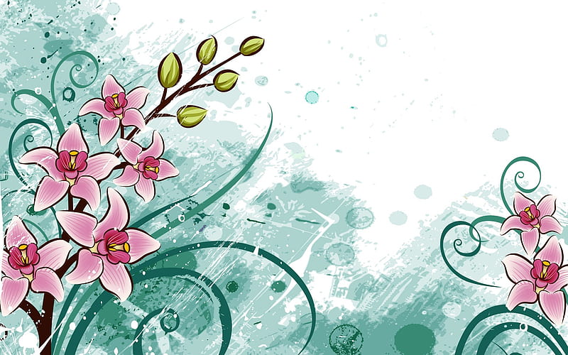 Flowers Birds-Illustration Design, HD wallpaper