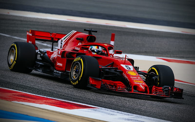 Sebastian Vettel, F1, Ferrari SF71H, German racer, racing track, racing car, Ferrari, Vettel, HD wallpaper
