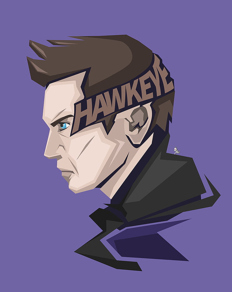 Hawkeye, purple background, Marvel Comics, HD phone wallpaper