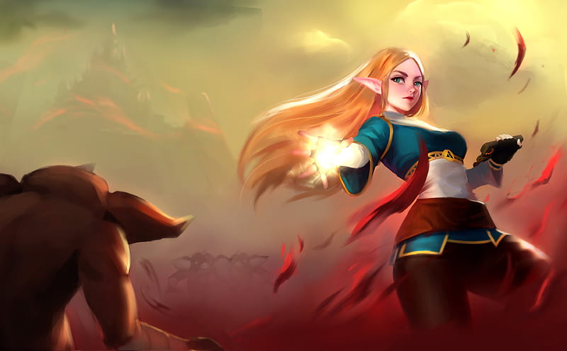 Zelda Throwing Flame , the-legend-of-zelda, games, 2021-games, artstation, HD wallpaper