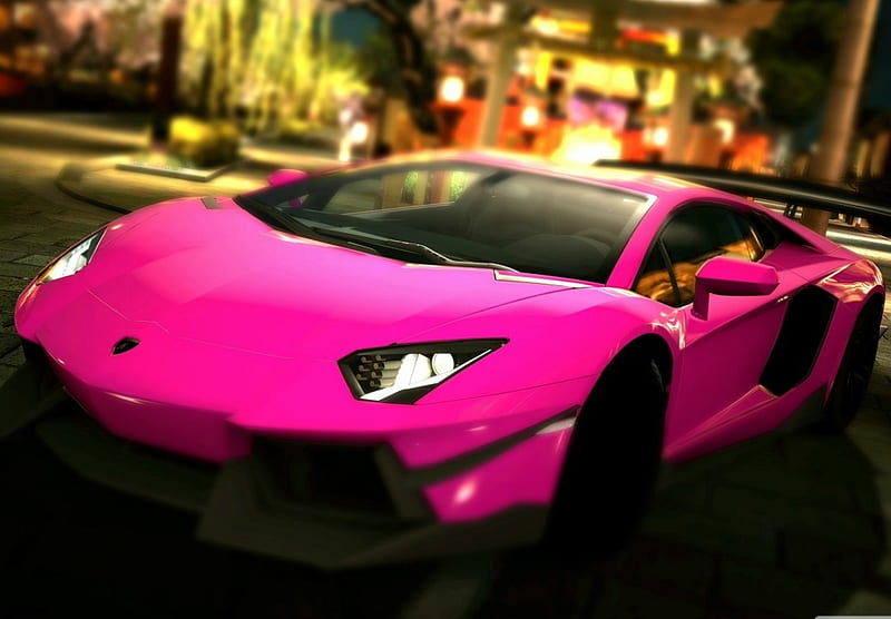Lamborghini rosa, bonita, coche, rosa, Fondo de pantalla HD | Peakpx