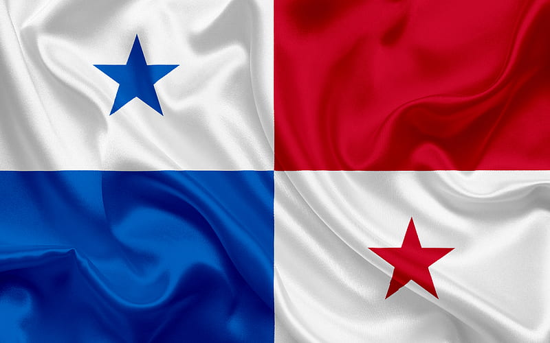Panama flag, Panama, silk flag, national symbols, Central America, HD wallpaper