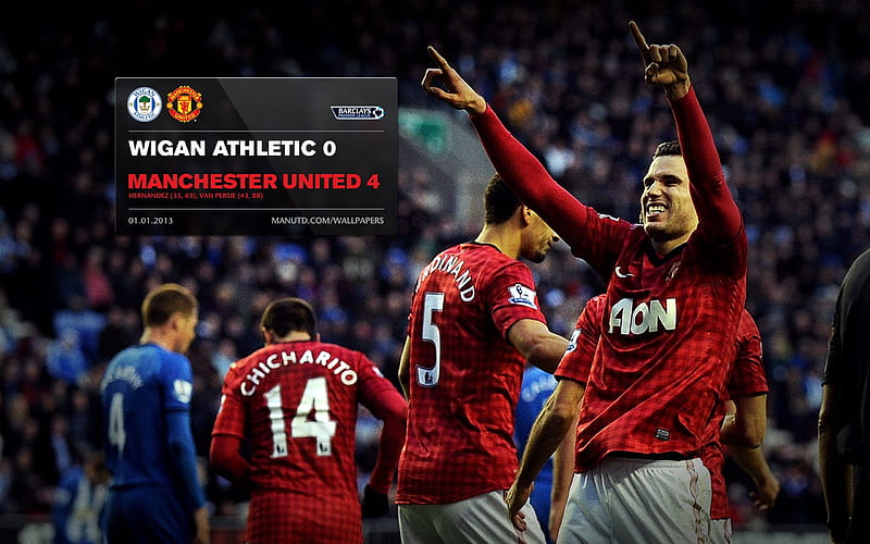 Wigan 0 Manchester United 4-2012-13 champion, HD wallpaper