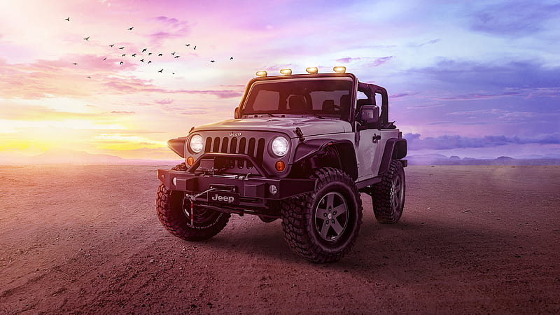 Jeep Wrangler, logo, road, HD wallpaper | Peakpx