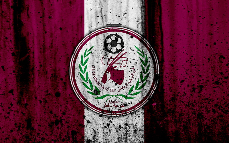 FC Al Markhiya, grunge, Qatar Stars League, soccer, art, football club, Qatar, Al Markhiya, Doha, logo, stone texture, Al Markhiya FC, HD wallpaper
