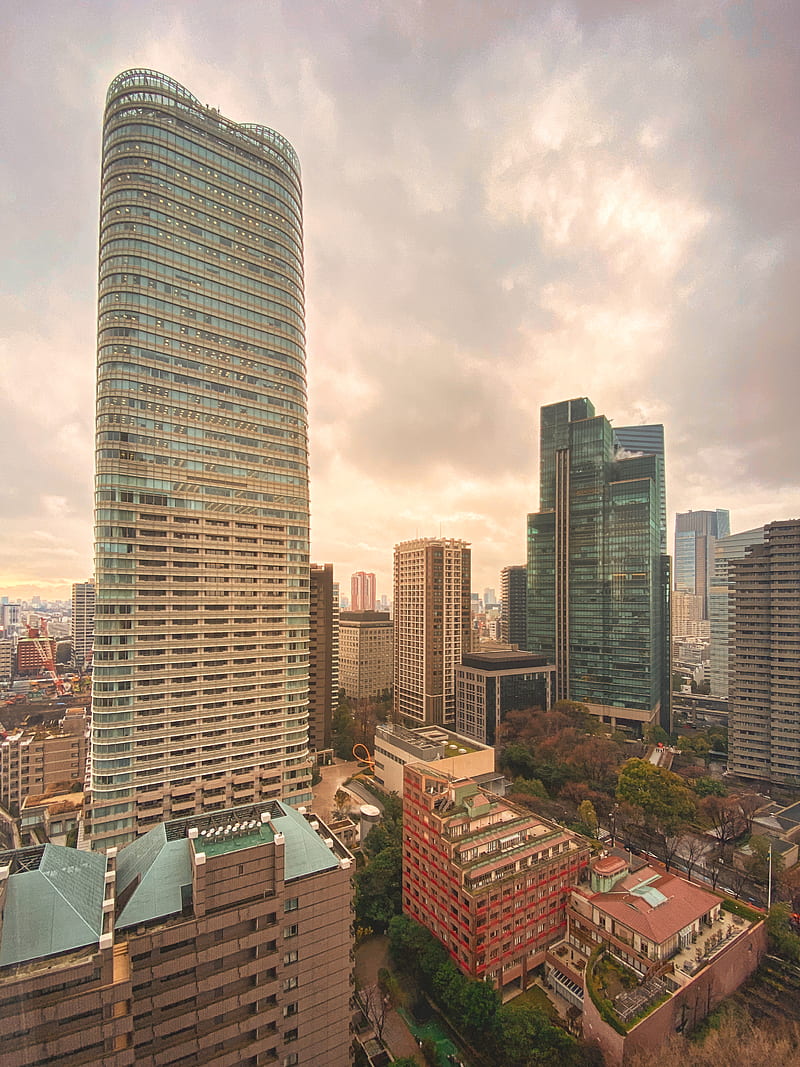 city, buildings, skyscrapers, aerial view, tokyo, japan, HD phone wallpaper