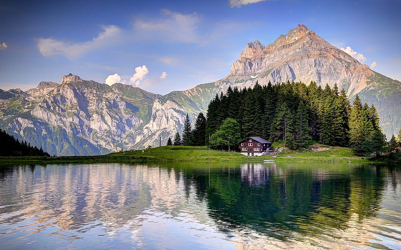 Switzerland, summer, beautiful nature, mountains, Alps, swiss nature, HD wallpaper