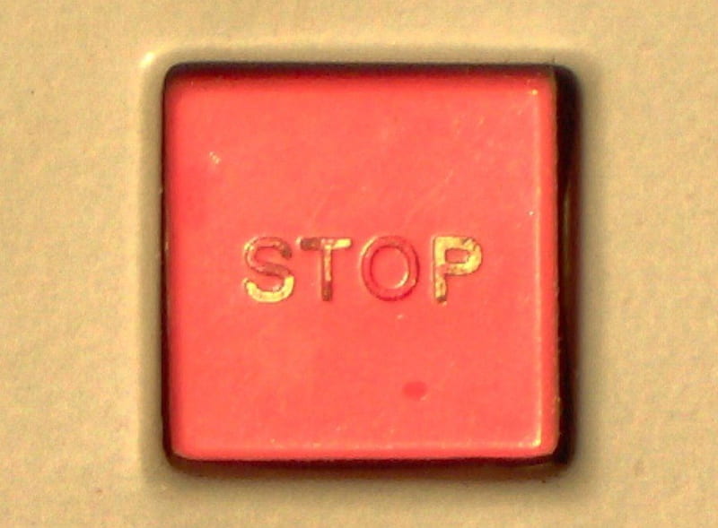 Stop!, red, button, stop, square, HD wallpaper
