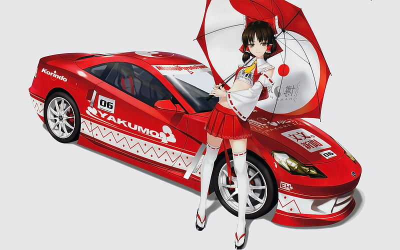 Anime Girl Racing Car Art 4K Phone iPhone Wallpaper #4670b