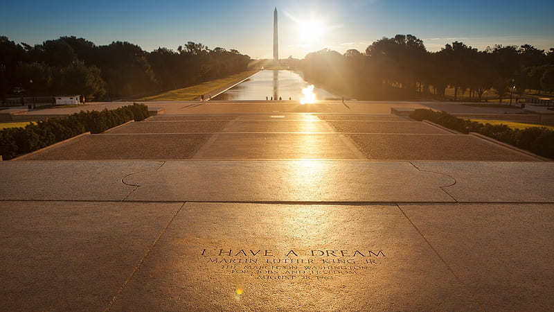 Lincoln Memorial steps, USA, Martin Luther King Jr, Washington, sunset, Memorial, monument, DC, dream, Lincoln, steps, HD wallpaper