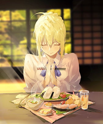 Huma saadat bird eating breakfast anime