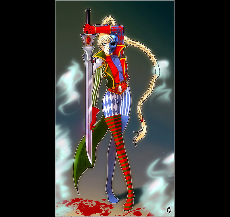 witch hunter from warhammer, anime style...
