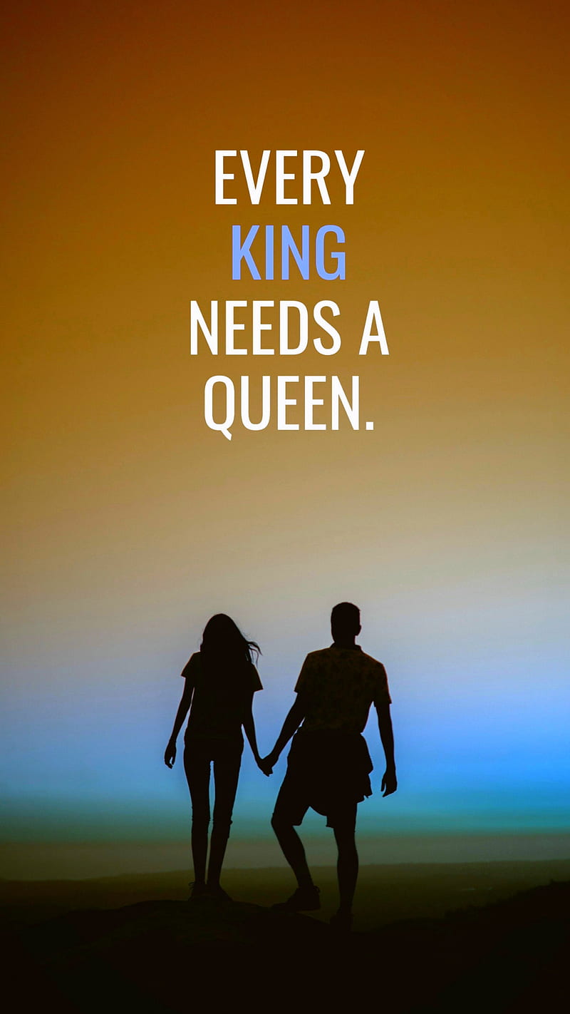 King and Queen, female, king, love, male, queen, quotes, sayings, silhouette, HD phone wallpaper