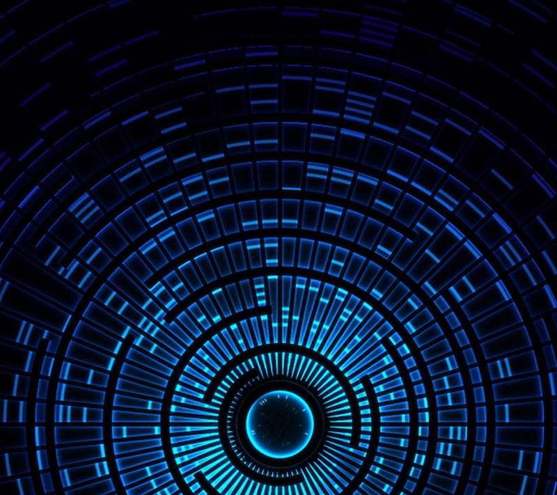 Orb Vortex, blue, cool, cyan, desenho, digital, flow light, neon, tech, HD wallpaper