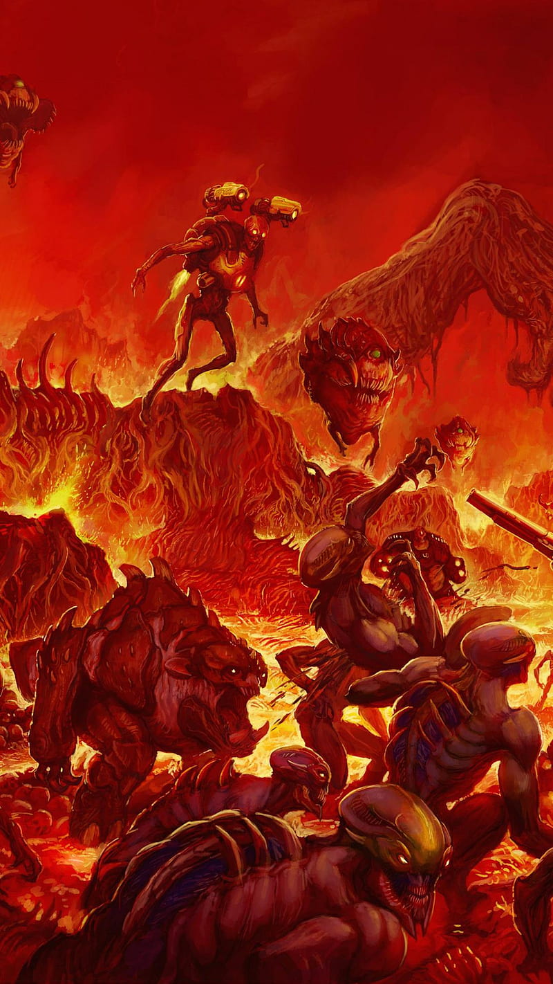 DOOM Monsters 2, cacodemon, demon, doom 4, doom guy, doom slayer, imp,  lava, HD phone wallpaper | Peakpx