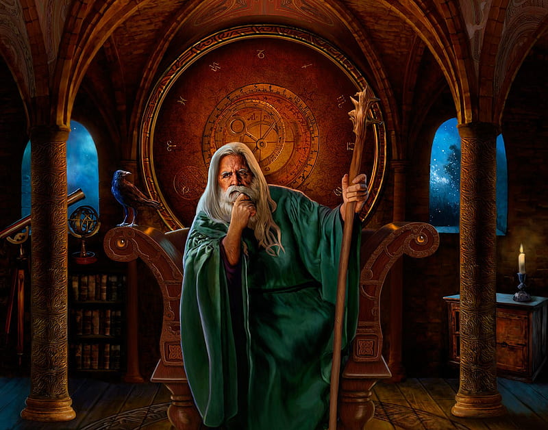 Myrddin, prophet, merlin, middle ages, sage, legend, magician, HD wallpaper