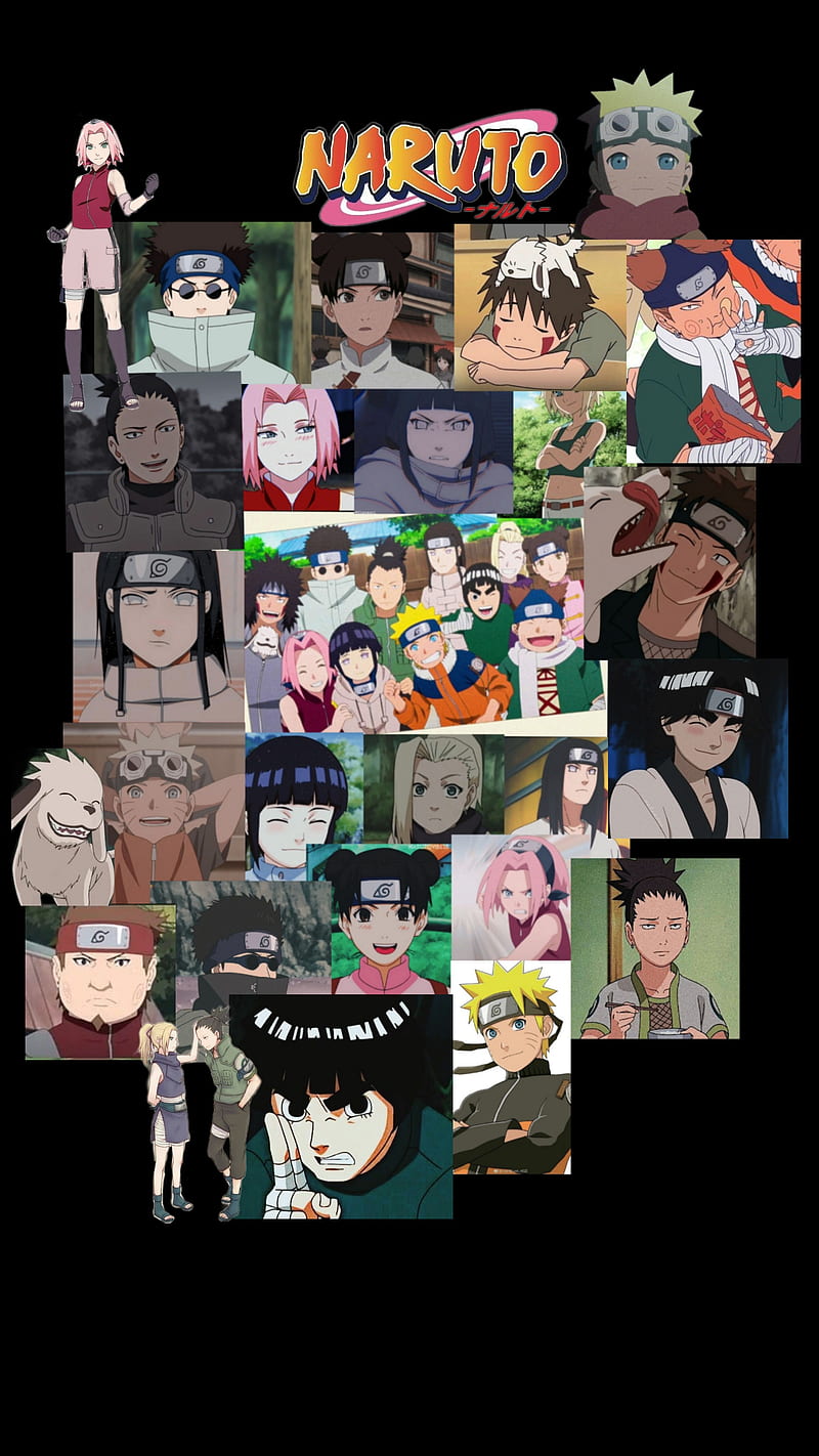 Naruto, art, facial expression, HINATA, Choji, TENTEN, INO, Lee, Neji, Naruto Shippuden, Shino, Shikamaru, Akamaru, Kiba, SAKURA, HD phone wallpaper