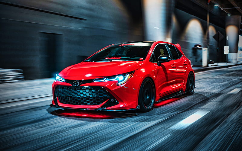 Toyota Corolla tuning, 2021 cars, red hatchback, supercars, 2021 Toyota Corolla, hightway, R, japanese cars, Toyota, HD wallpaper