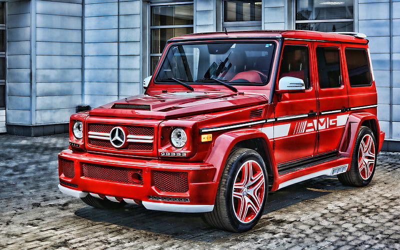 Mercedes-AMG G63, tuning, 2018 cars, R, SUVs, red Gelendvagen, Mercedes G-Class, new G-Class, Gelendvagen, german cars, Mercedes, HD wallpaper