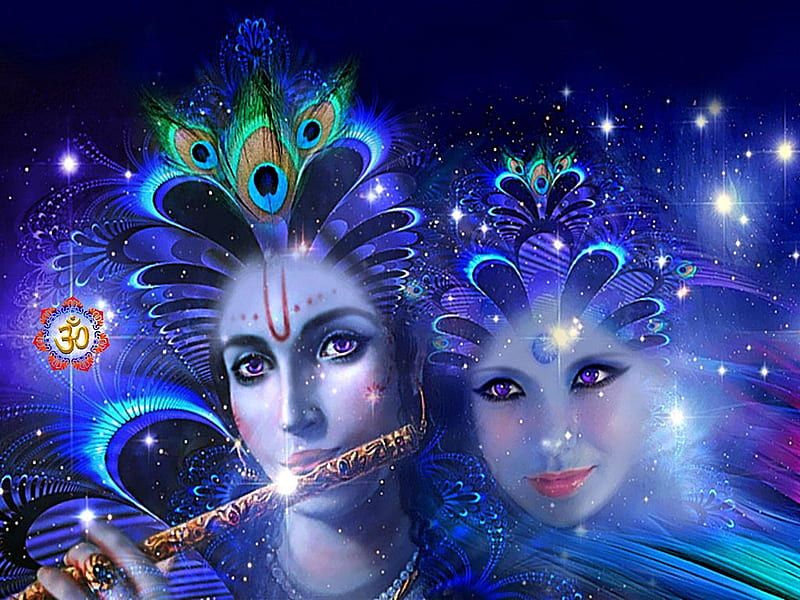 Shri Krishna and Radha, HD wallpaper