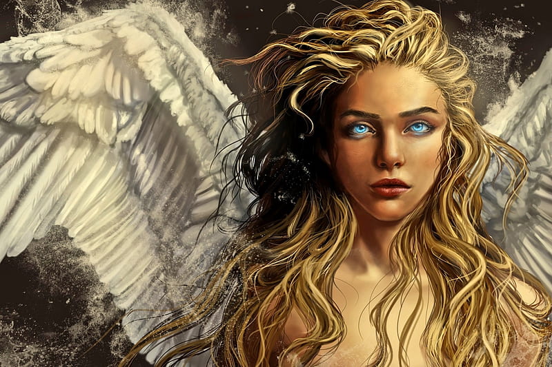 Angels Stare Blonde Wings Fantasy Angel Hd Wallpaper Peakpx