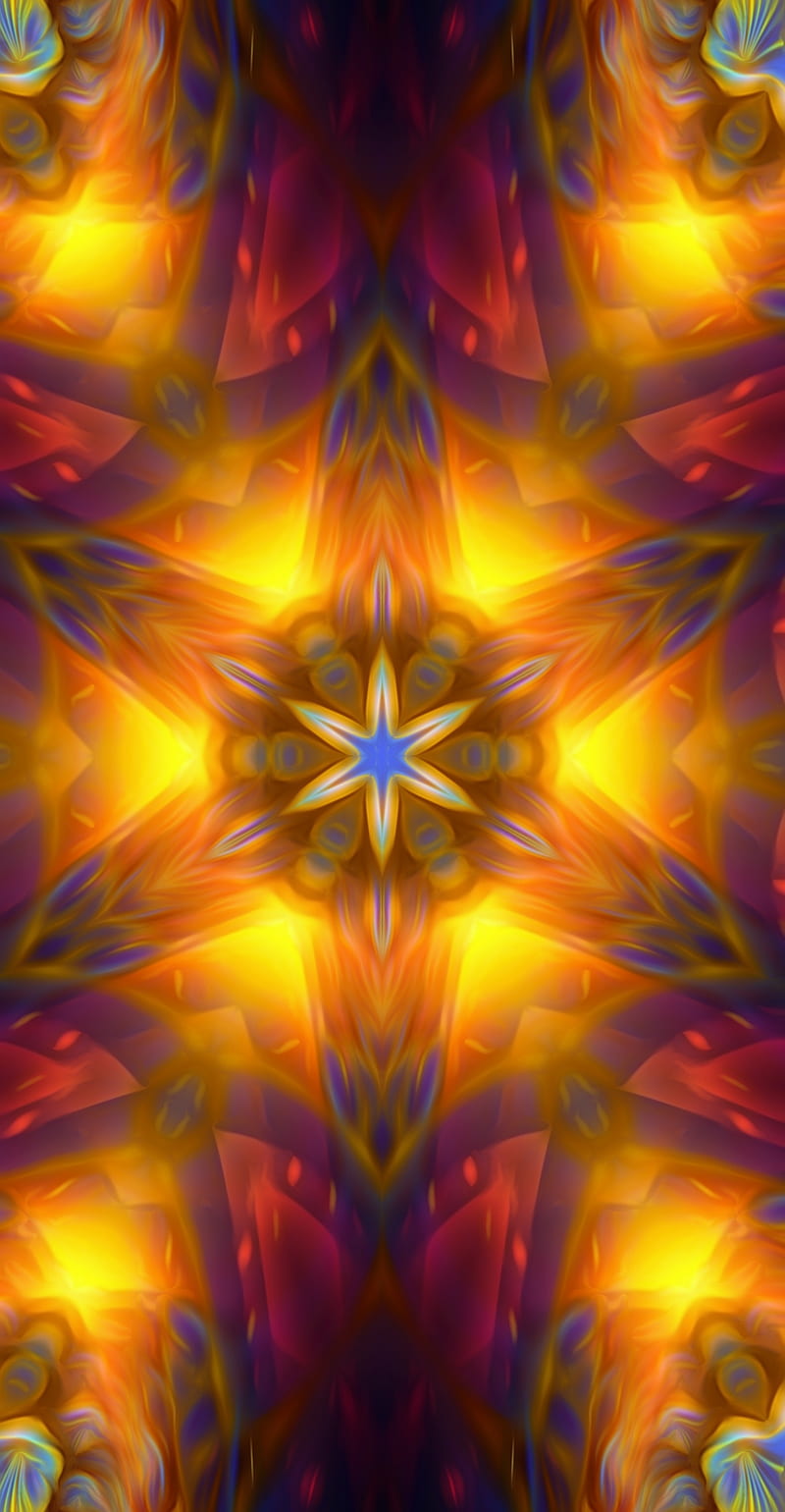 kaleidoscope, colorful, fire, kaleidoscope, my art, HD phone wallpaper