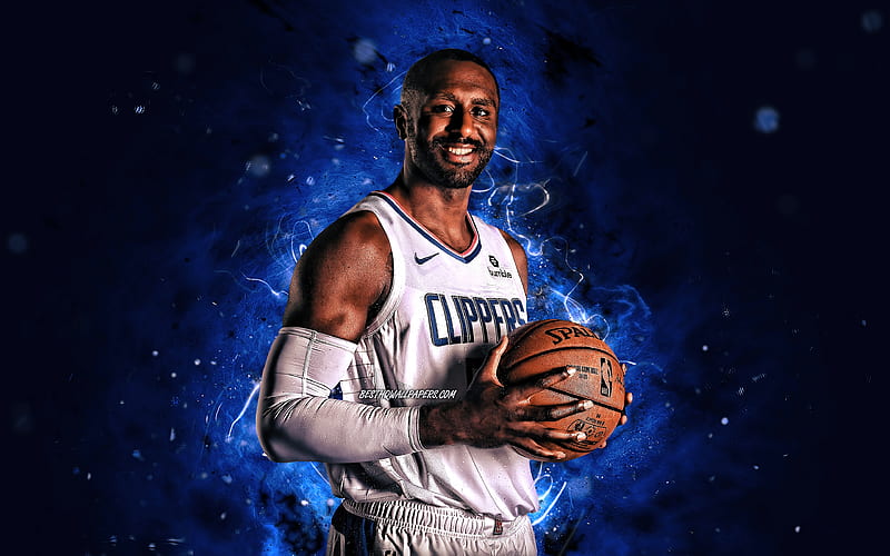 Patrick Patterson, 2020 Los Angeles Clippers, NBA, basketball, Patrick Davell Patterson, blue neon lights, USA, Patrick Patterson Los Angeles Clippers, creative, Patrick Patterson , LA Clippers, HD wallpaper