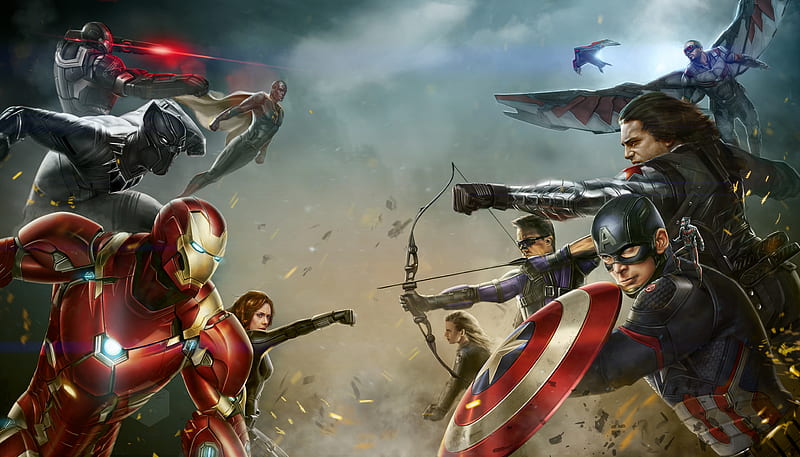 Marvel Superhero Digital Art, iron-man, captain-america, war-machine,  vision, HD wallpaper | Peakpx