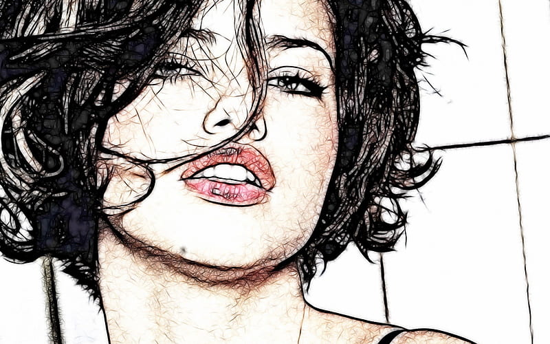 Drawing a Female portrait using graphite pencils Portrait of Adriana Lima   YouTube