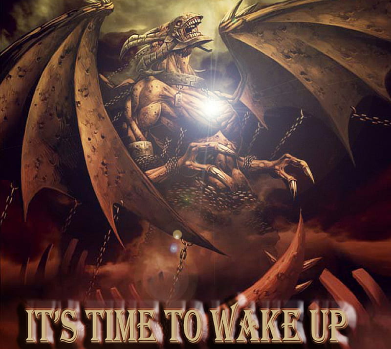 wake up, awake, chain, devil, evil, light, monster, HD wallpaper
