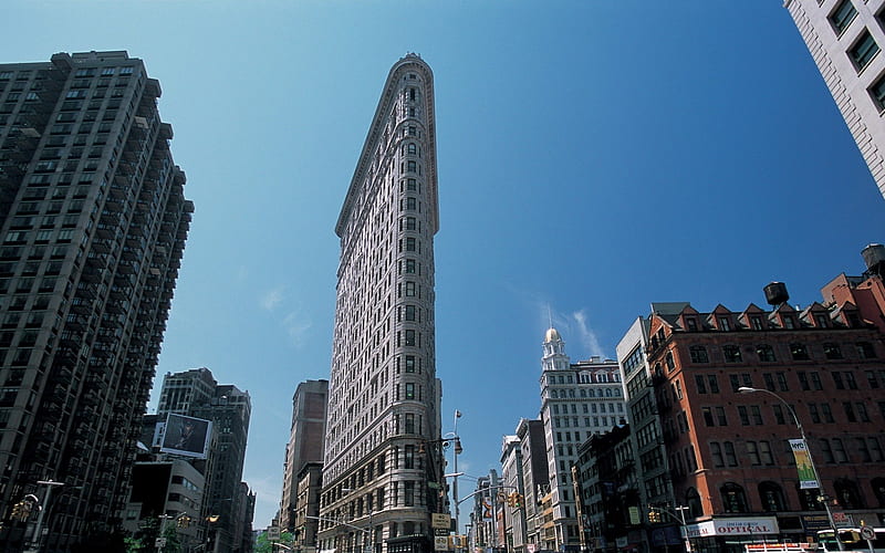 the wonderful flatiron building in nyc, building, city, streets, sky, HD wallpaper
