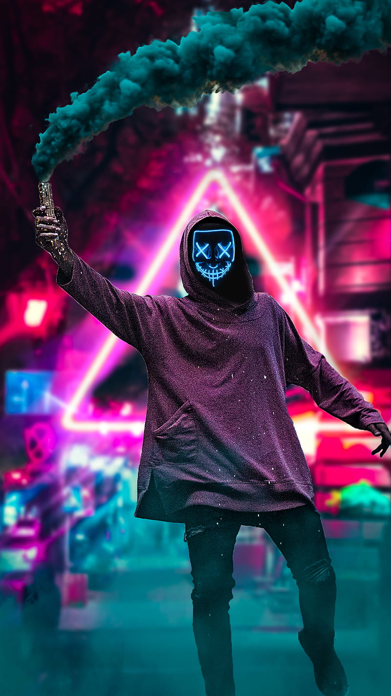Neon Mask Guy iPhone Wallpapers  Wallpaper Cave