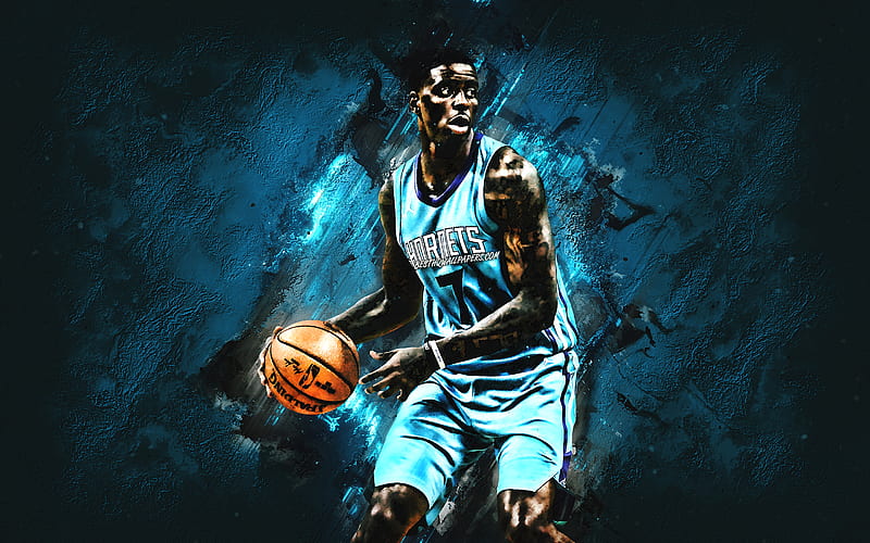 Dwayne Bacon, American basketball player, Charlotte Hornets, defender, creative art, portrait, NBA, USA, stone background, art, basketball, HD wallpaper