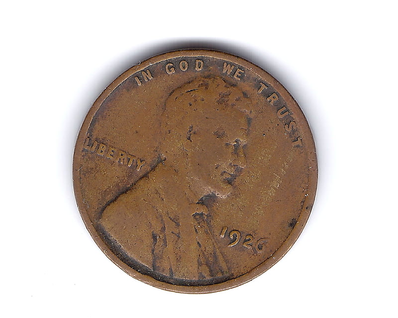1926 American Cent, liberty, magnified money, dirty copper, penny, cent, lincoln cent, 1926, HD wallpaper