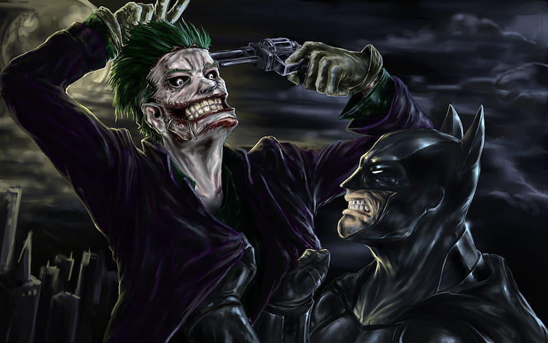 Batman And Joker , batman, joker, superheroes, dc-comics, HD wallpaper