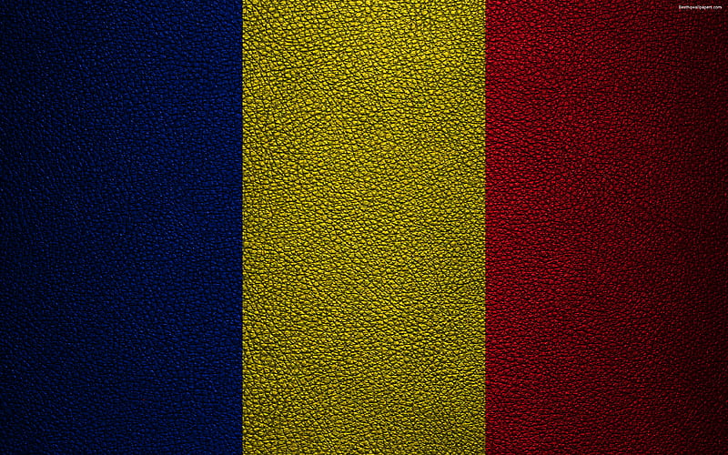Flag of Romania leather texture, Romanian flag, Europe, flags of Europe, Romania, HD wallpaper