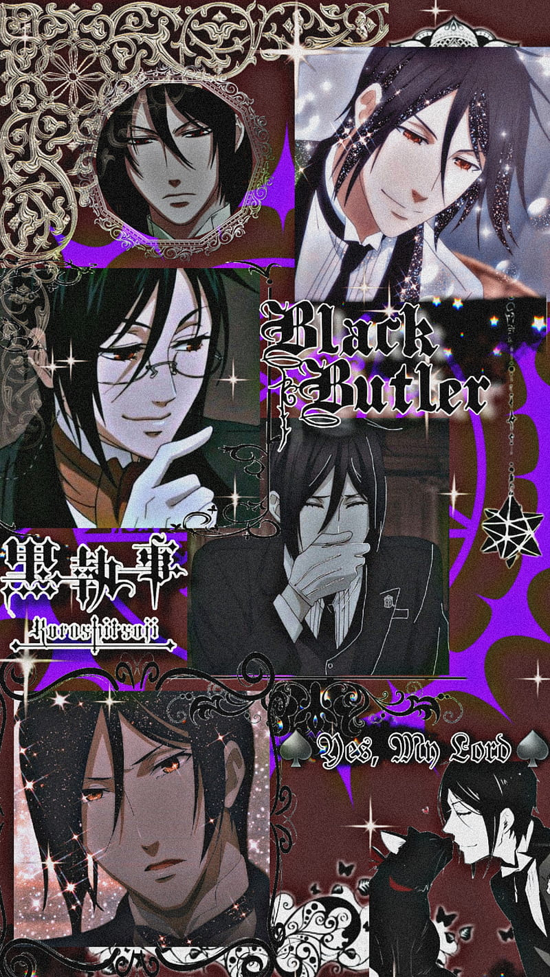 Sebastian Michaelis, anime, black, black butler, devil, glitter, japan, kuroshitsuji, manga, victorian, HD phone wallpaper