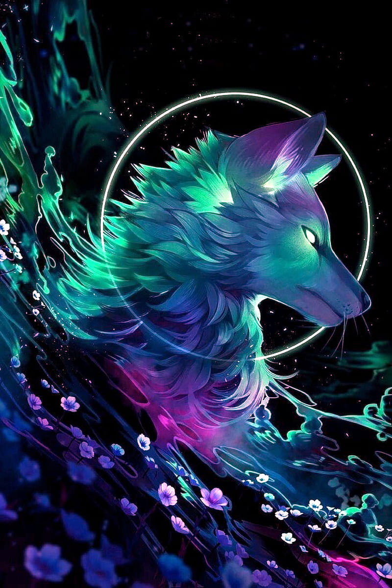 Wild And , wolf, flowers, special, supernatural, dark, HD phone wallpaper
