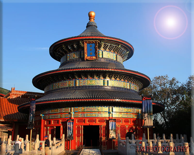 Chinese temple, sun, ancient, temple, chinese, sky, blue, HD wallpaper |  Peakpx