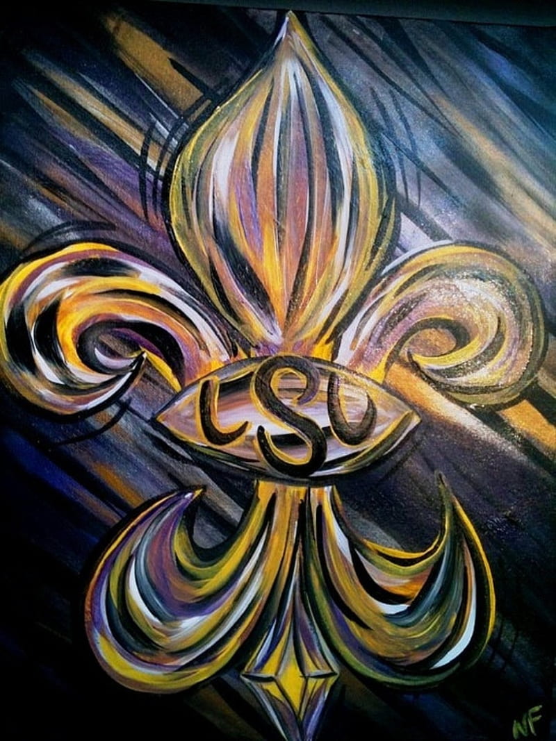 Fleur De Lis 2, art, fleur de lis, mardi gras, new orleans, painting, pretty, HD phone wallpaper