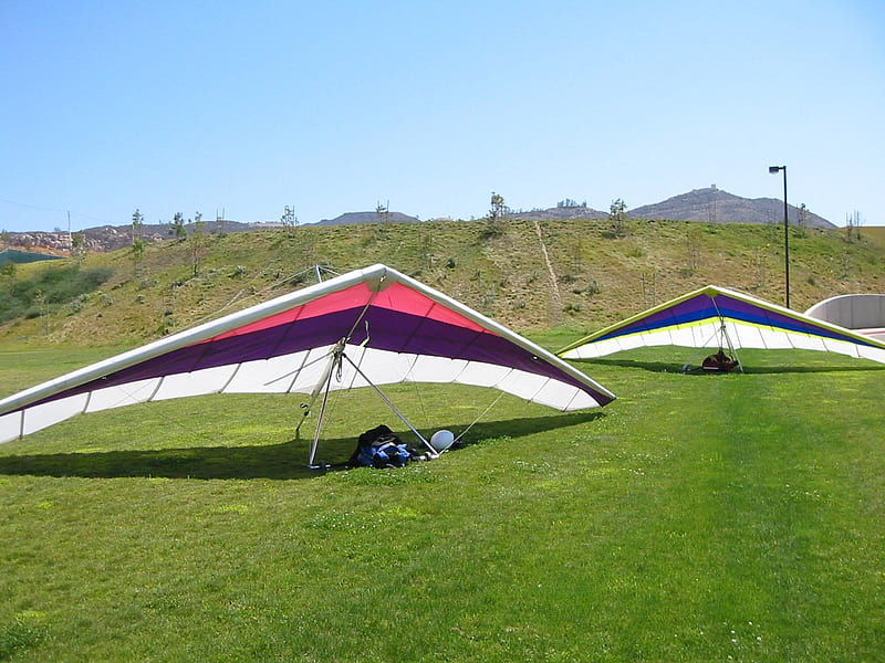 Colorful Hang Gliders, color, sport, hang gliders, kites, HD wallpaper