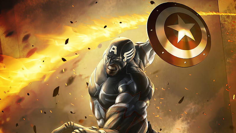 Captain America Shieldart, captain-america, superheroes, artwork, HD wallpaper